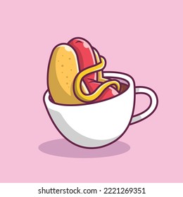 Hot dog object icon simple logo 