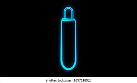 hot dog on a black background, neon, vector illustration. sausage sandwich, stuffed, appetizing bun. neon blue. bright signboard for cafe, restaurant.