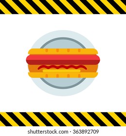 Hot dog on plate