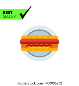 Hot dog on plate