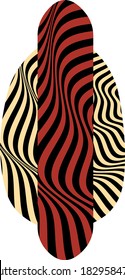 Hot dog in op art style concept of snacks and food object on white background