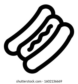 

Hot Dog Outline bold Vector Icon which can be easily modified or Edited
