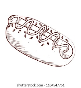 hot dog outline draw