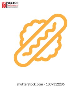 Hot Dog outline icon vector. Food icon concept. Eps10 vector illustration.