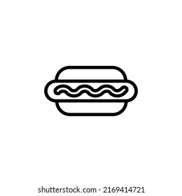 Hot Dog With Outline Icon Vector