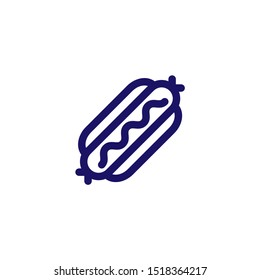 Hot dog outline vector icon