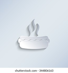 Hot dog - paper vector icon