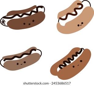 Hot Dog Party: Playful Cartoon Sausage Illustrations