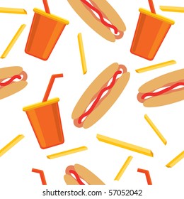 Hot dog pattern. Vector illustration