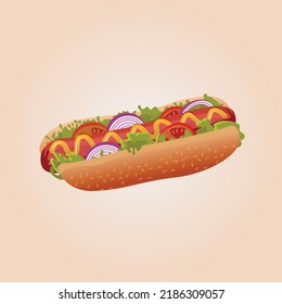 Hot Dog premium vector illustration