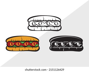 Hot Dog Printable Vector Illustration