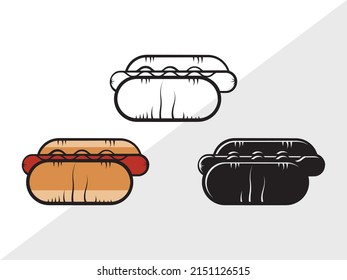Ilustración de vectores imprimibles de perros calientes