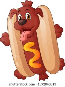 Hot dog puppy cartoon character