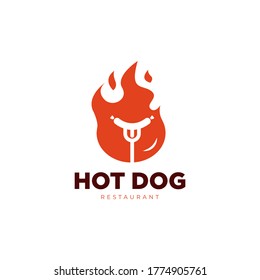 hot dog restaurant logo design vector