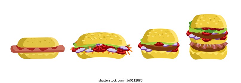 hot dog sandwich and burgers