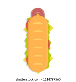 hot dog sandwich icon. Stock flat vector illustration.