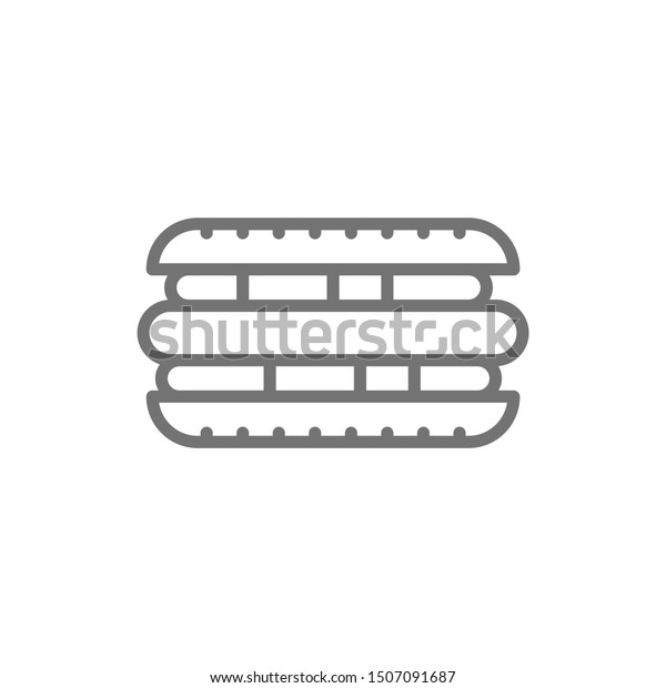 Hot dog, sandwich,\
street food line icon.