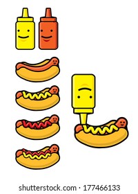 Hot dog with sauce