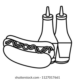 hot dog with sauces
