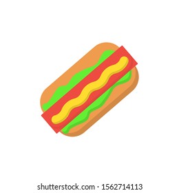 Hot dog sausage color icon. Simple line, outline vector of fast foot icons for ui and ux, website or mobile application