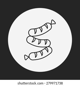 hot dog sausage line icon