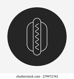 hot dog sausage line icon