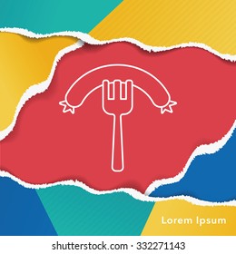 hot dog sausage line icon