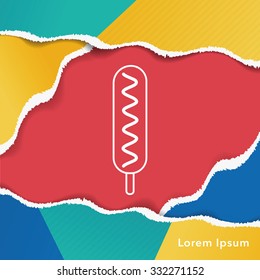 hot dog sausage line icon
