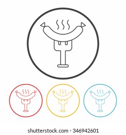hot dog sausage line icon