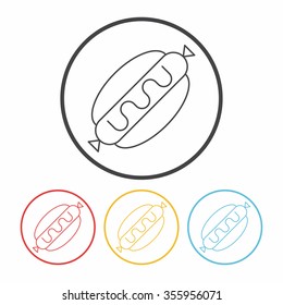 hot dog sausage line icon