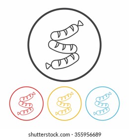 hot dog sausage line icon