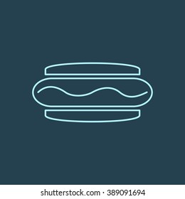 Hot Dog or Sausage Line Icon. Eps-10.