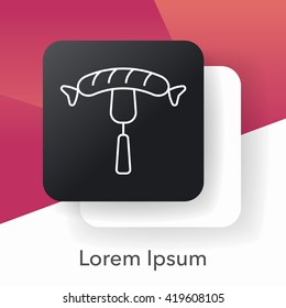 hot dog sausage line icon