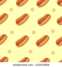 hot dog, sausage, seamless pattern, vector