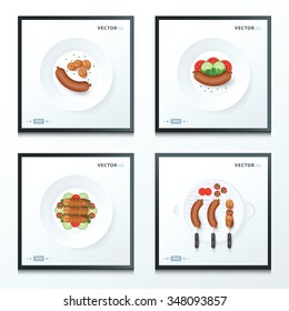 hot dog and sausage set