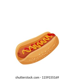 hot dog, sausage, vector