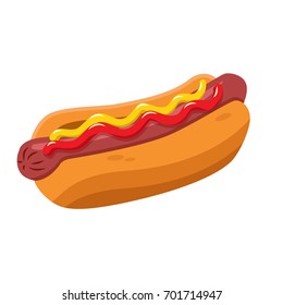 Hot dog sausage. Vector illustration