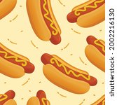 Hot dog seamless pattern background vector illustration