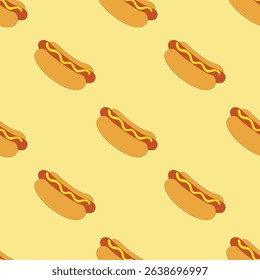 Hot dog seamless pattern background vector illustration