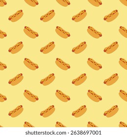 Hot dog seamless pattern background vector illustration