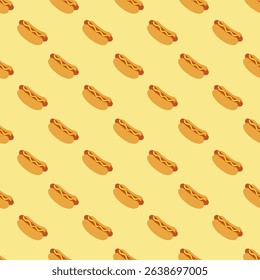 Hot dog seamless pattern background vector illustration