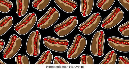 hot dog Seamless pattern, pattern design, vector eps10.
