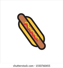 hot dog shaped simple icon vector