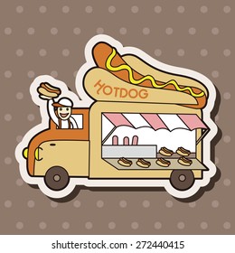 hot dog shop car theme elements