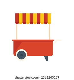 Hot dog shop icon flat vector. Food cart. Eat seller isolated