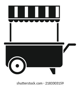 Hot dog shop icon simple vector. Food cart. Eat seller