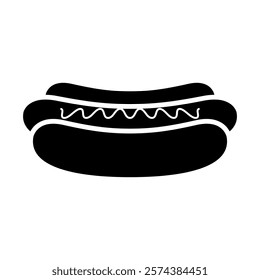 Hot dog silhouette icon. Vector.