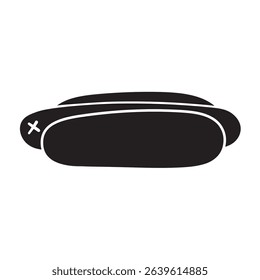 Hot dog. Silhouette. Simple illustration design on white background.