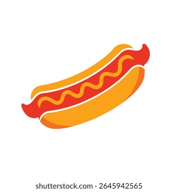 A hot dog silhouette vector icon on white background