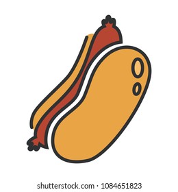 Hot dog simple icon